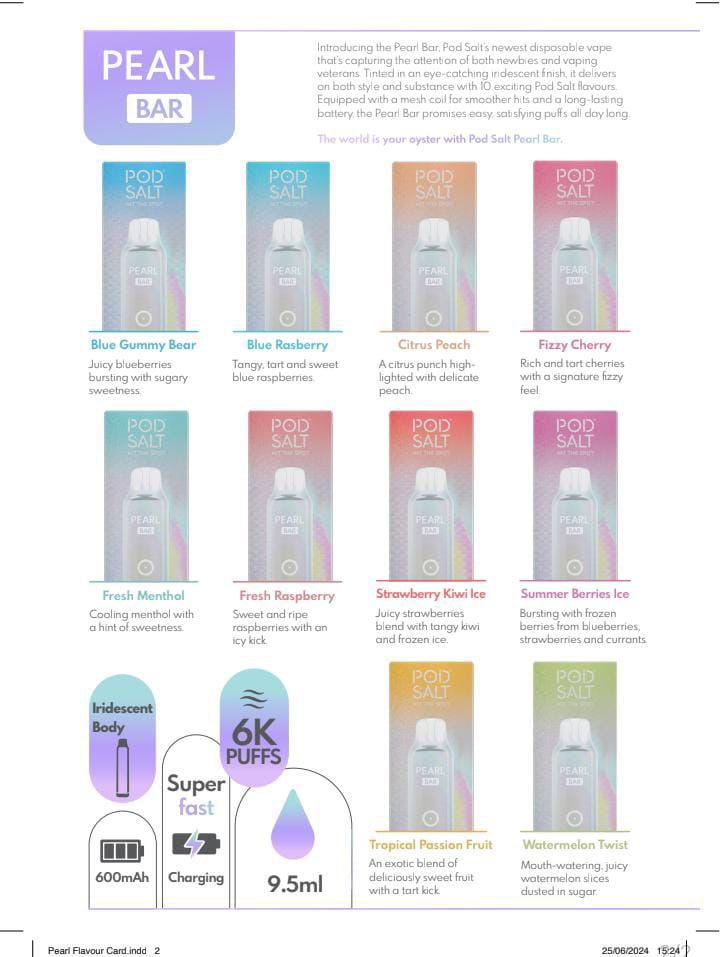 Pod Salt Pearl Bar 6000 Puffs