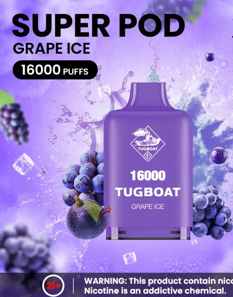 TUGBOAT SUPER 16000 PUFFS GRAPE ICE