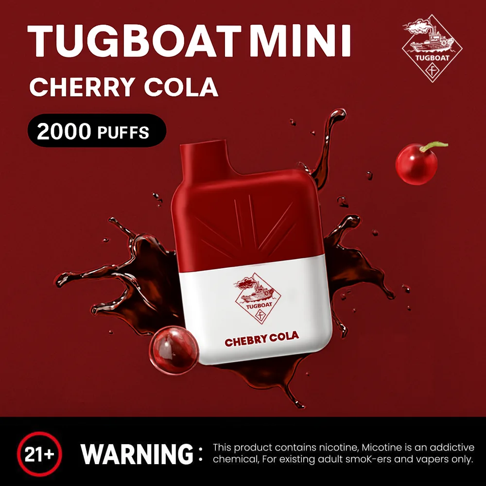 Tugboat Mini Disposable 2000 Puffs Vape Cherry Cola Tugboat Mini Disposable 2000 Puffs Vape Cherry Cola