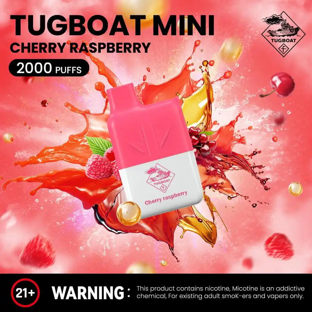Tugboat Mini Disposable 2000 Puffs Vape Cherry Raspberry Tugboat Mini Disposable 2000 Puffs Vape Cherry Raspberry