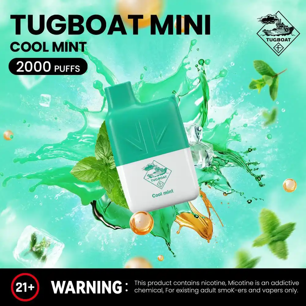 Buy Cool Mint Tugboat Mini 2000 Puffs Vape in UAE Buy Cool Mint Tugboat Mini 2000 Puffs Vape in UAE