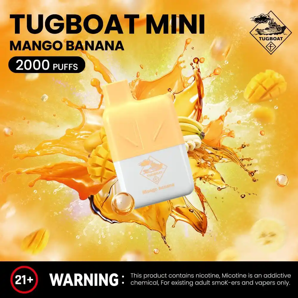 Mango Banana Tugboat Mini 2000 Puffs Vape in UAE Mango Banana Tugboat Mini 2000 Puffs Vape in UAE