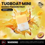 Tugboat Mini Disposable 2000 Puffs Vape Mango Passion Fruit