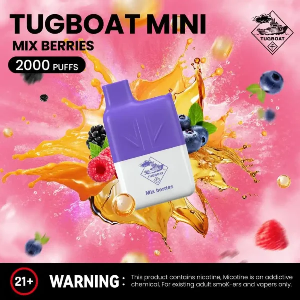 Tugboat Mini Disposable 2000 Puffs Vape Mix Berries