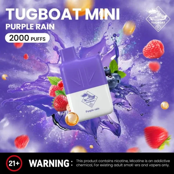 Tugboat Mini Disposable 2000 Puffs Vape Purple Rain