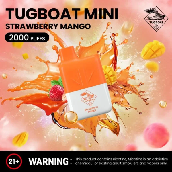 Tugboat Mini Disposable 2000 Puffs Vape Strawberry Mango