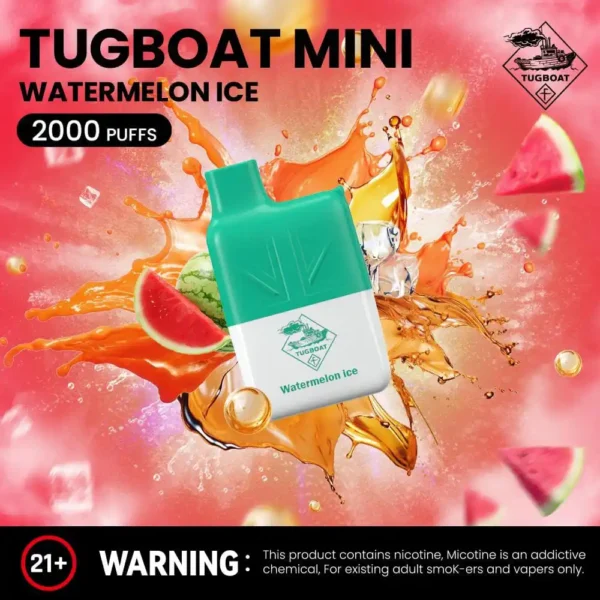 Tugboat Mini Disposable 2000 Puffs Vape Watermelon Ice