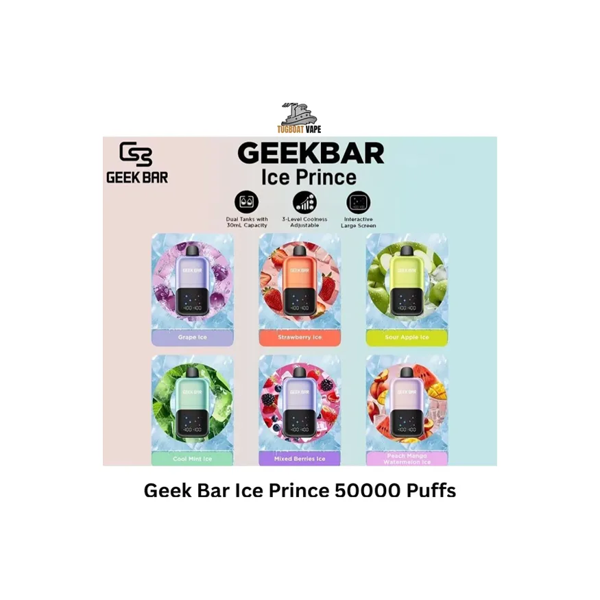 Buy Geek Bar Ice Prince 50000 Puffs Disposable Vape