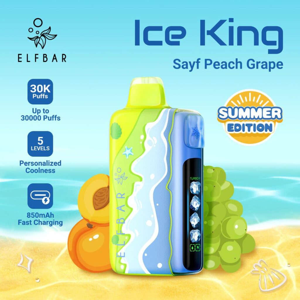 ELF BAR Ice King 30000 Puffs Disposable Vape Sayf Peach Grape