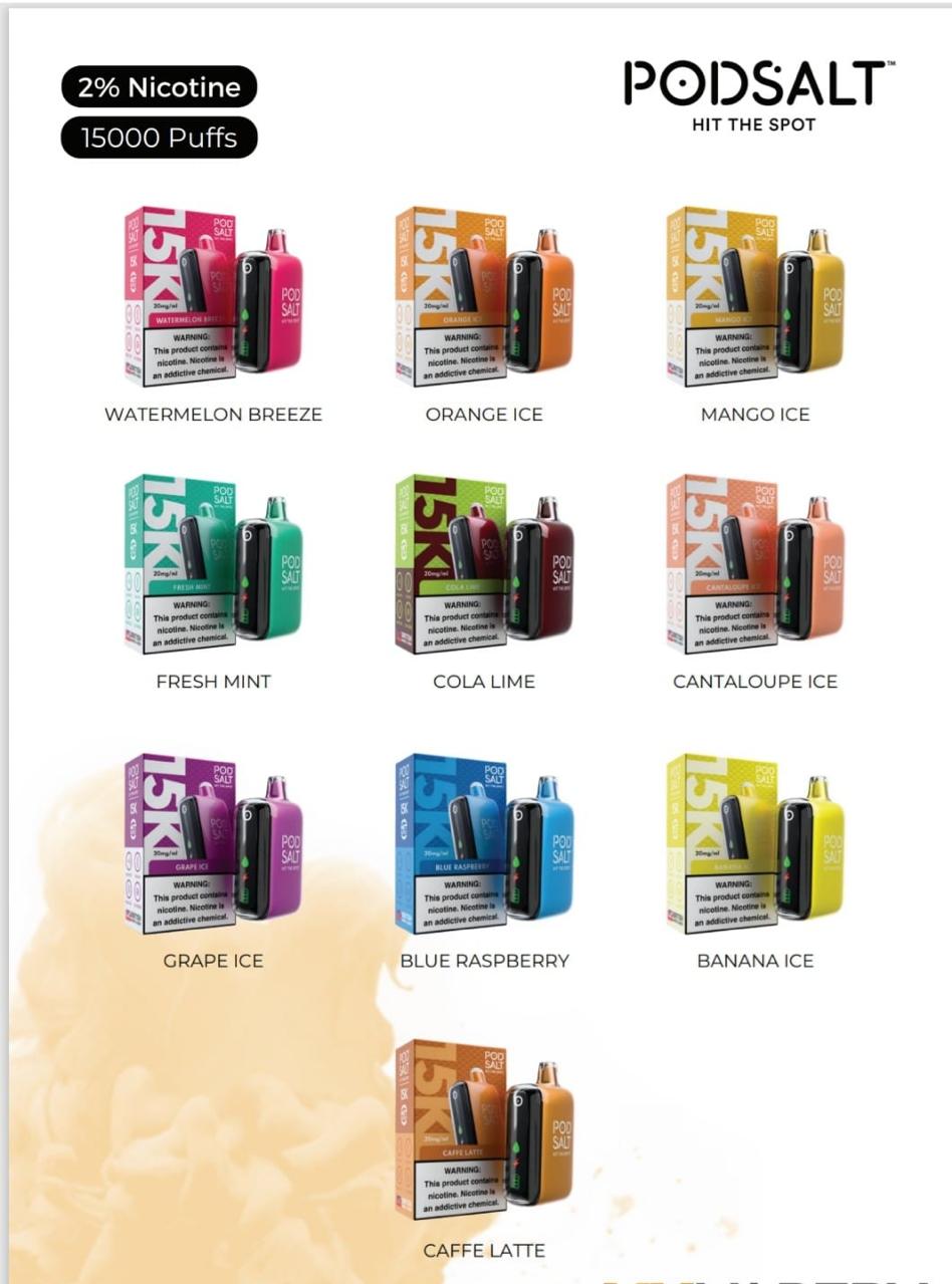 Pod Salt 15000 Puffs Disposable Vape 2% Nic in UAE