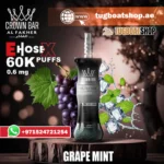 Al Fakher E Hose X 60000 Puffs Crown Bar Hookah Disposable Vape Grape Mint