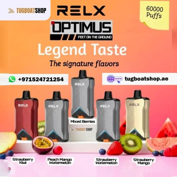 RELX Optimus 60000 Puffs Disposable Vape 50mg in the UAE
