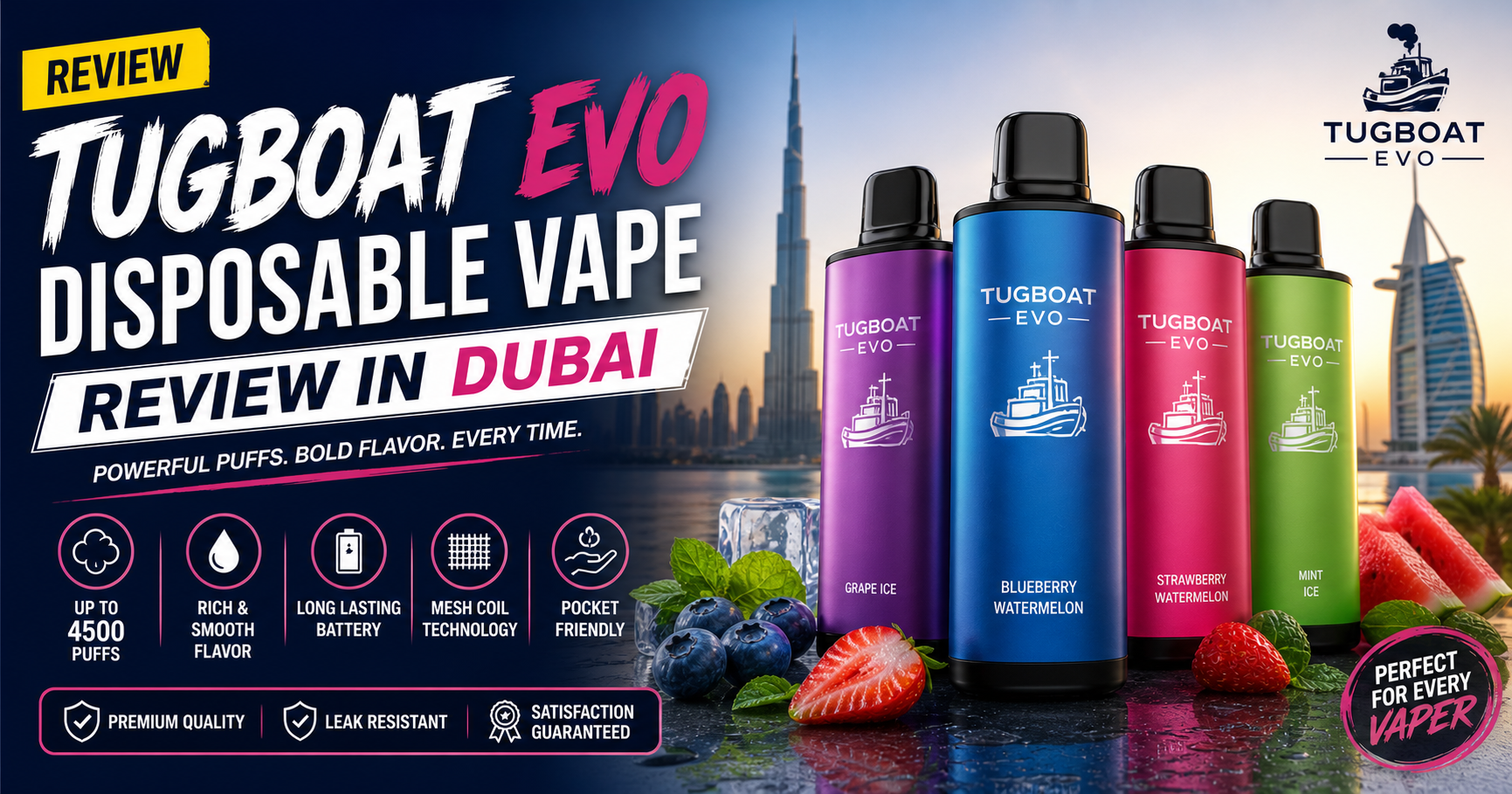 Tugboat Evo Disposable Vape Review in Dubai