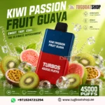 Bounce X Turbo 45000 Puffs KIWI Passion Fruit Guava Disposable Vape in Dubai