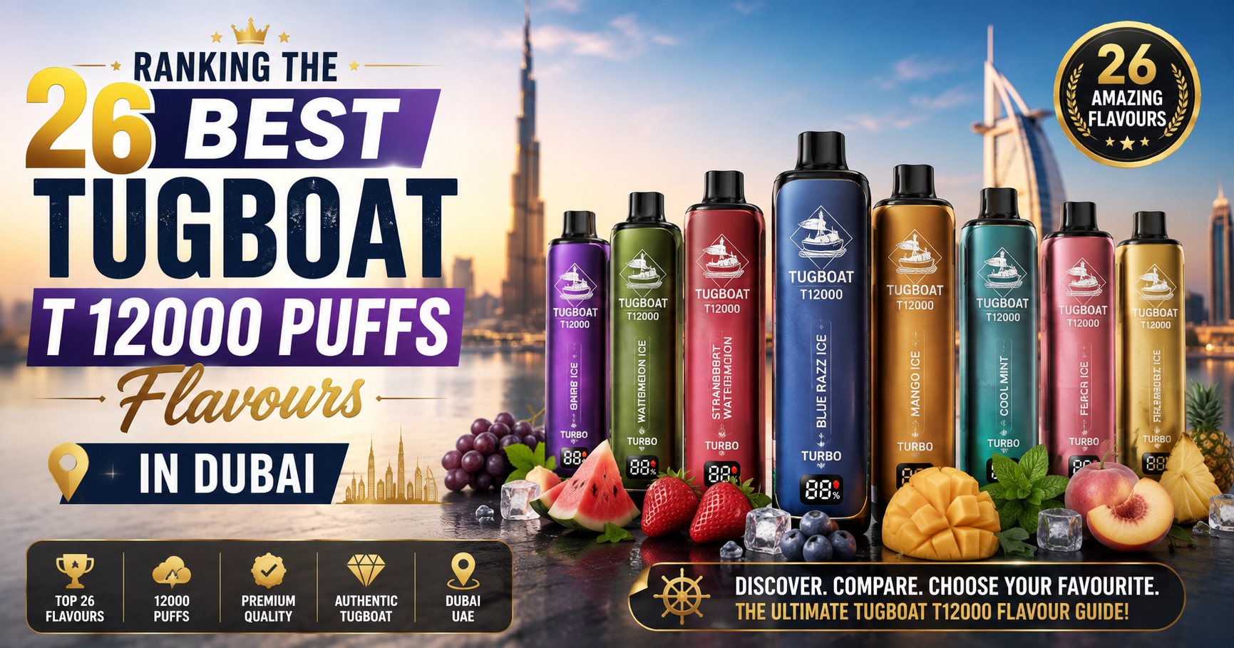 Ranking the 26 Best TUGBOAT T 12000 Puffs Flavours in Dubai