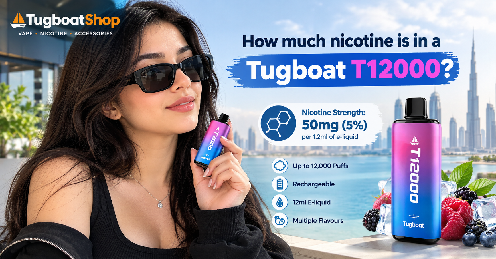 How Much Nicotine Is in a Tugboat T12000? (Complete UAE Guide, 2026)