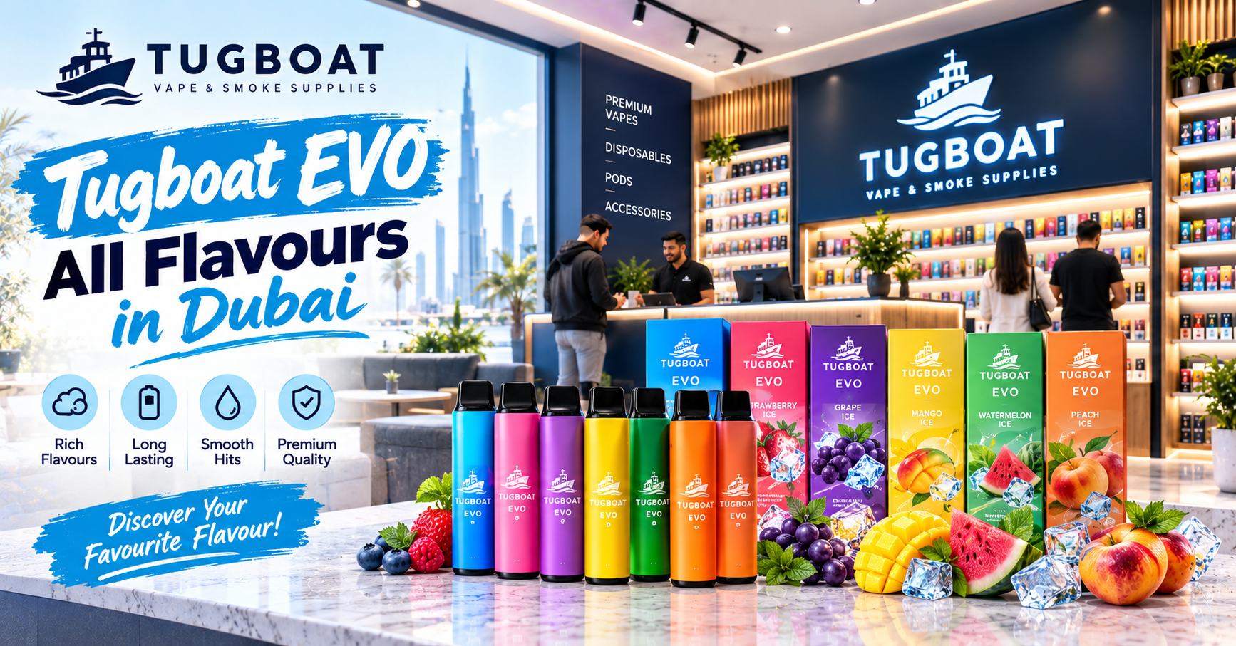 Tugboat EVO all flavours in Dubai