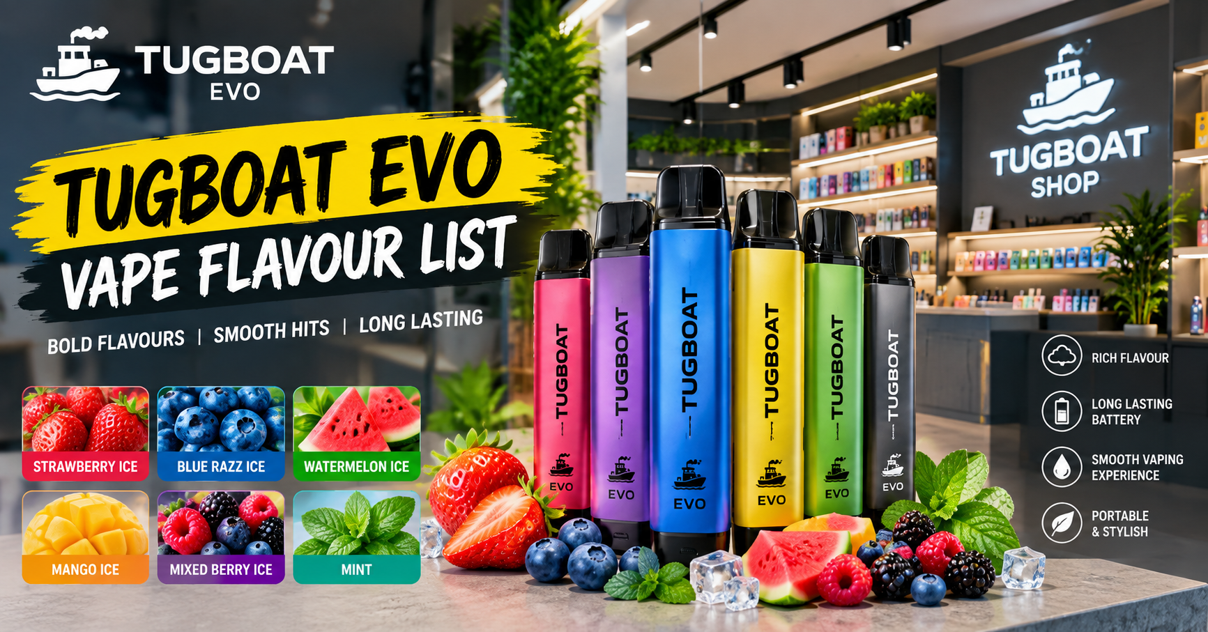 Tugboat evo vape flavour list v