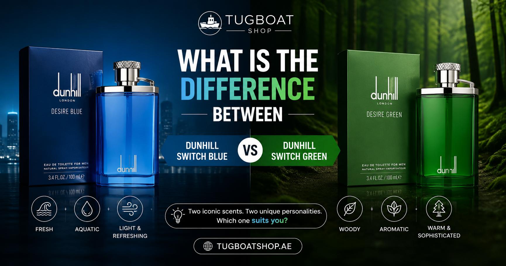 what is the difference between dunhill switch blue and green